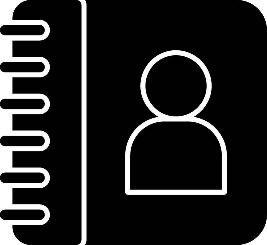 Contact Book Glyph Icon vector