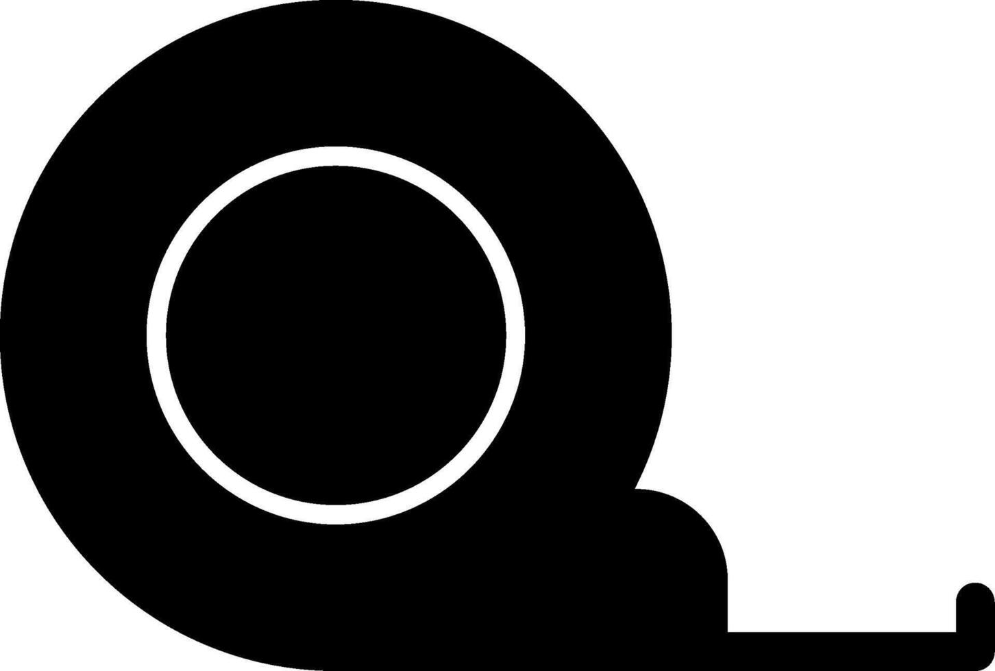 Measure Tape Glyph Icon vector