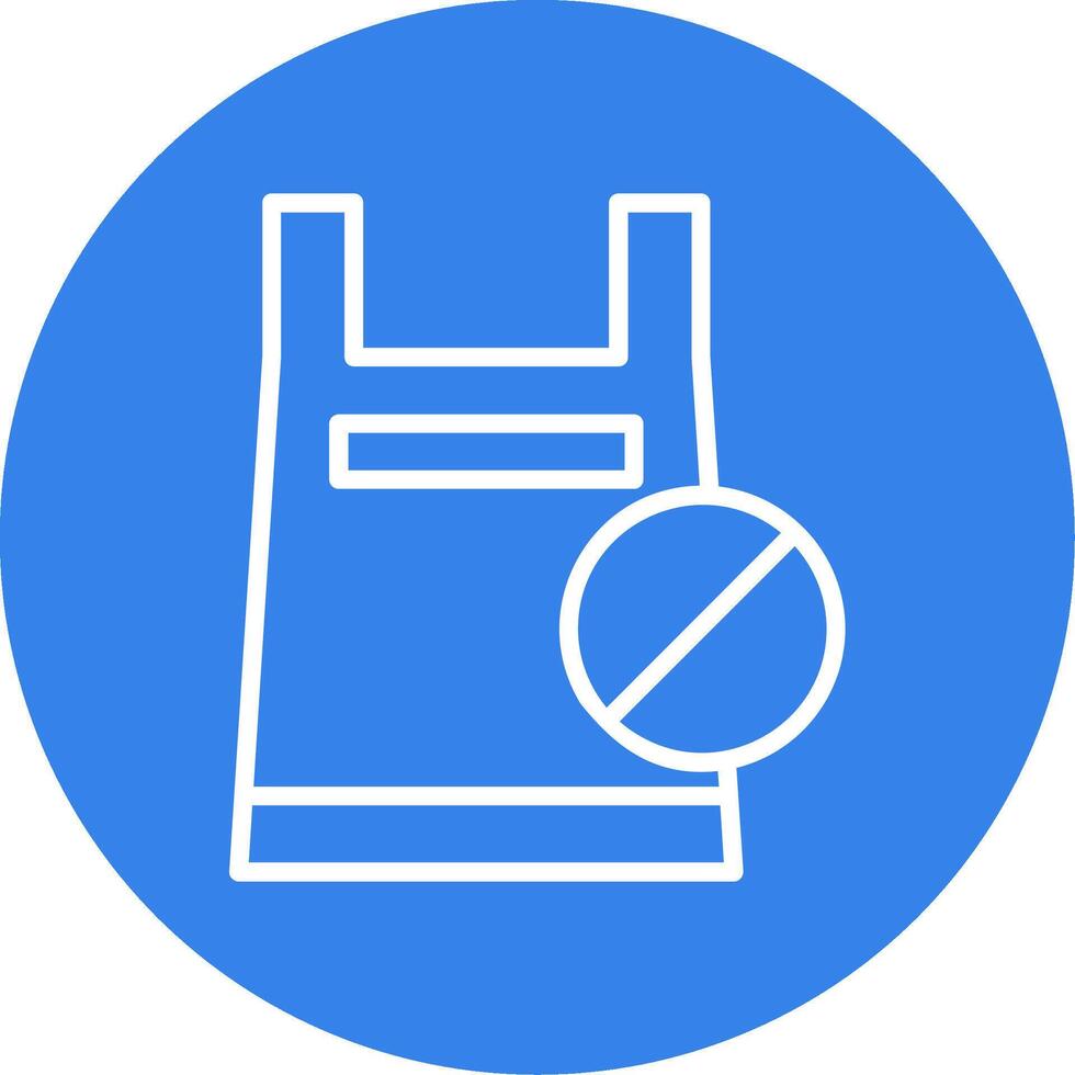 No Plastic Bag Colorful Icon vector