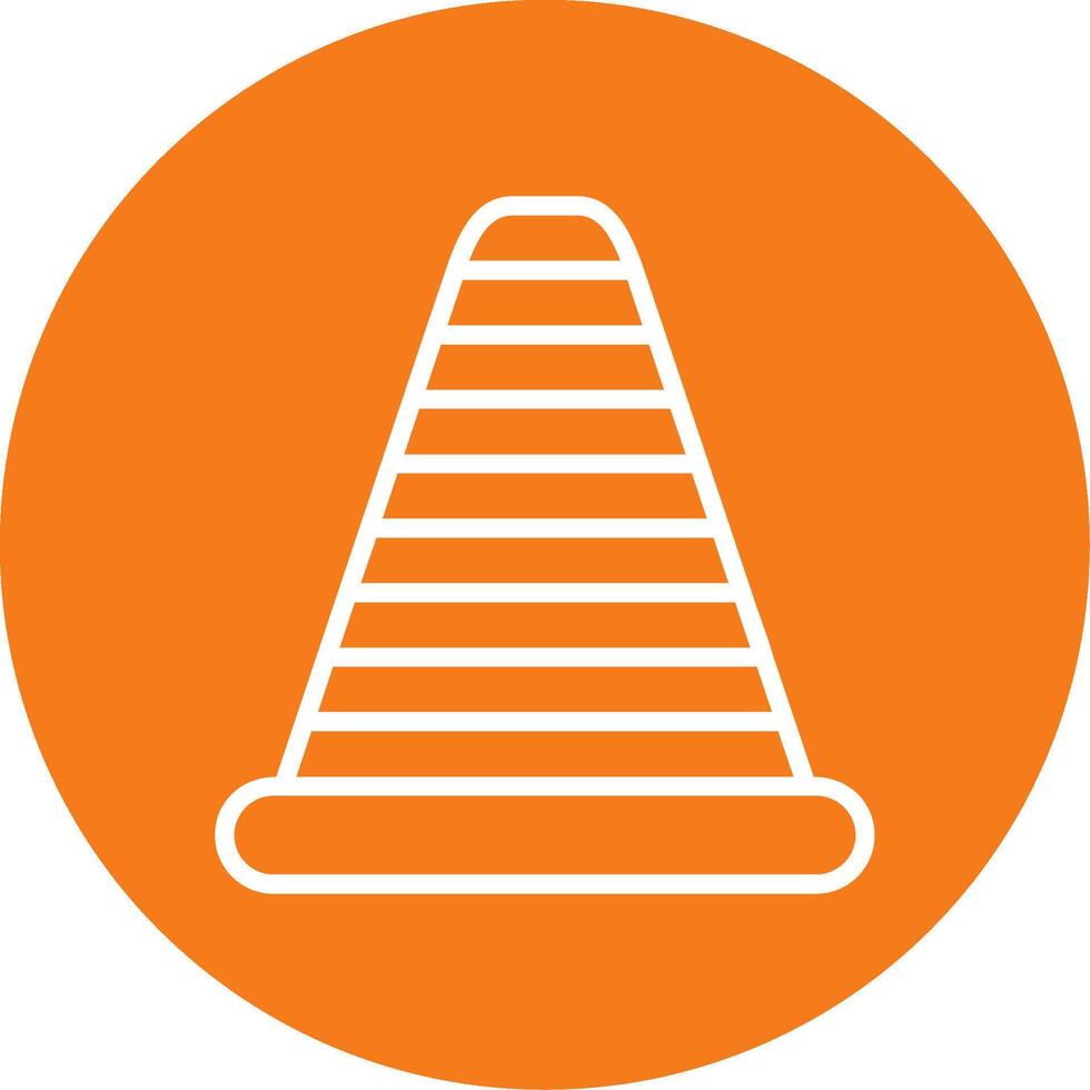 Traffic Cone Colorful Icon vector