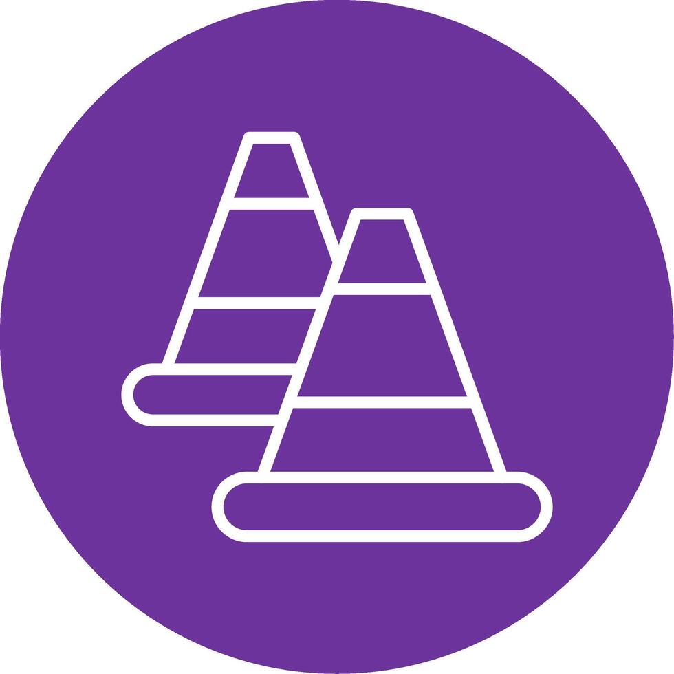 Traffic Cone Colorful Icon vector