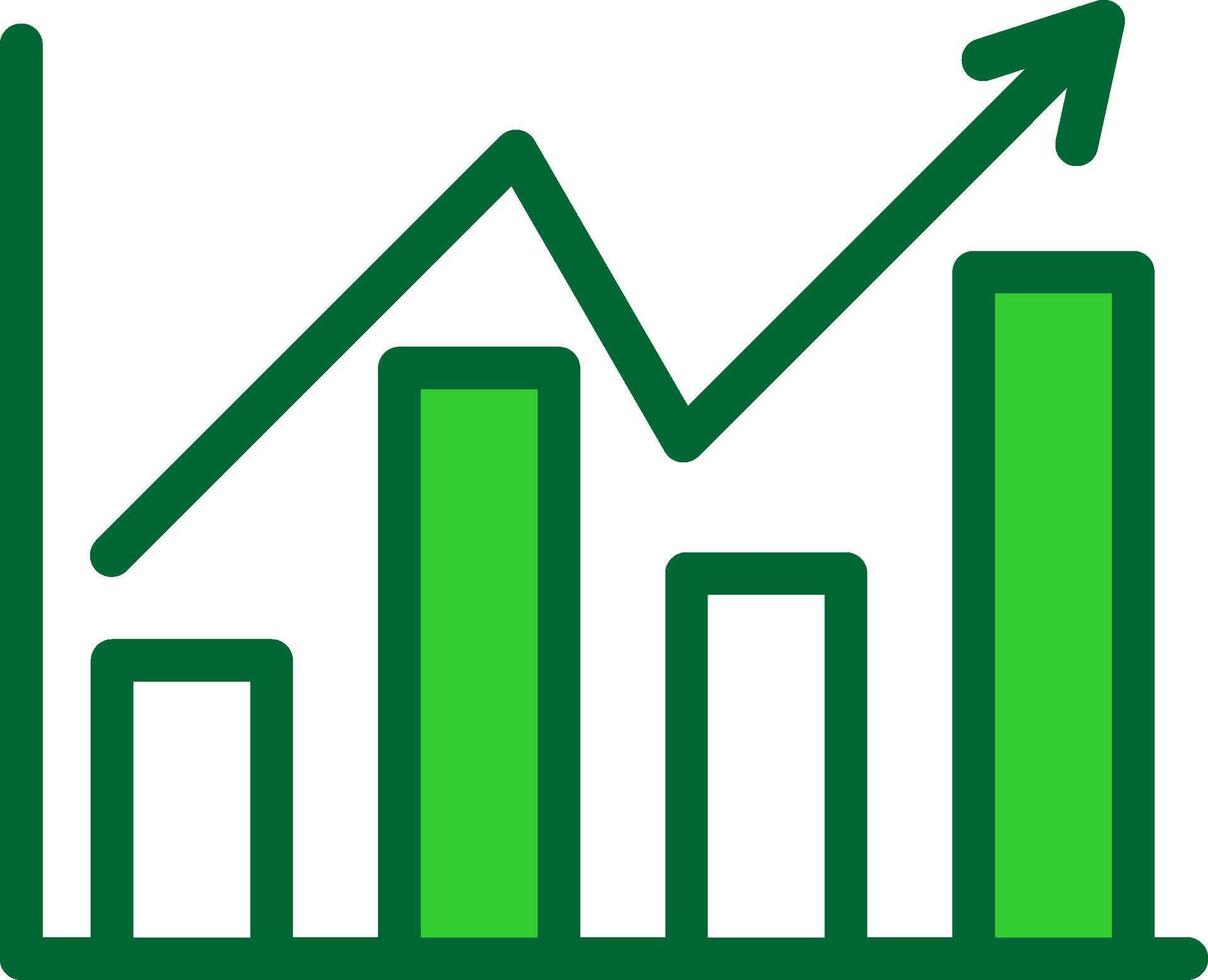 Bar Chart Colorful Icon vector