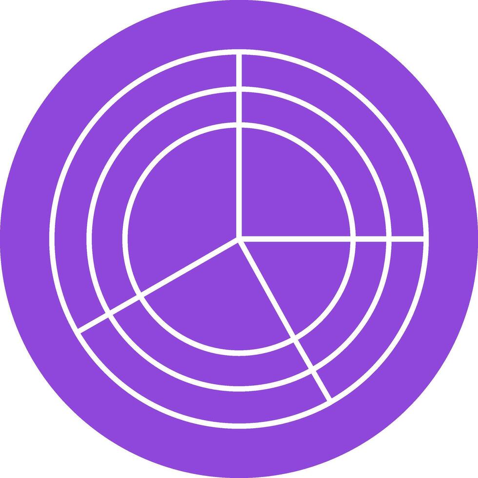 Radar Pie Chart Colorful Icon vector