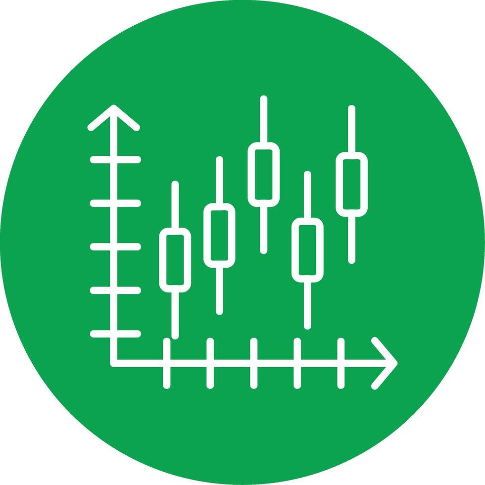 Candlestick Chart Colorful Icon vector