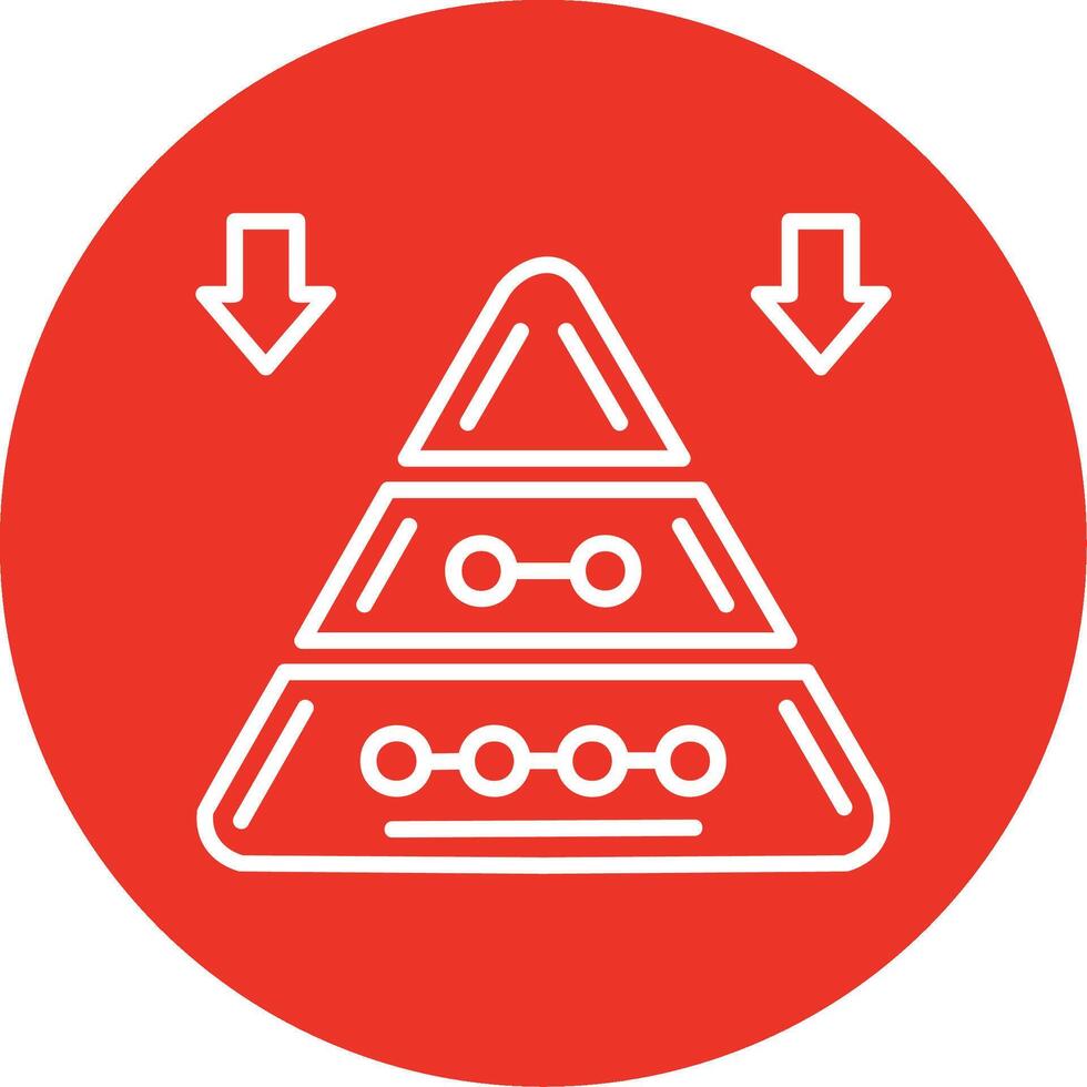 Pyramid Chart Colorful Icon vector