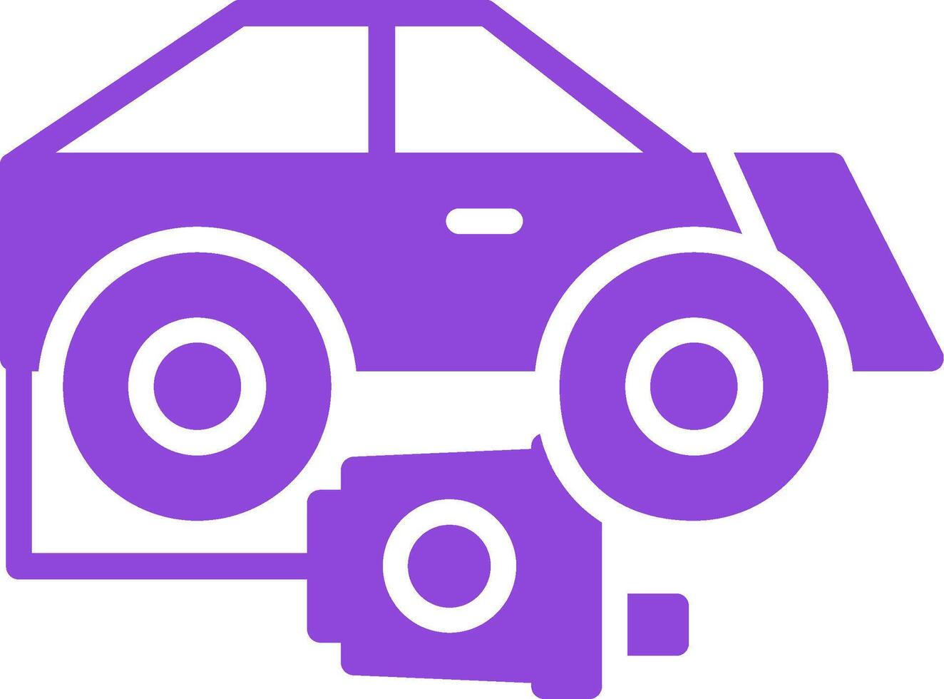 Electric Car Colorful Icon vector