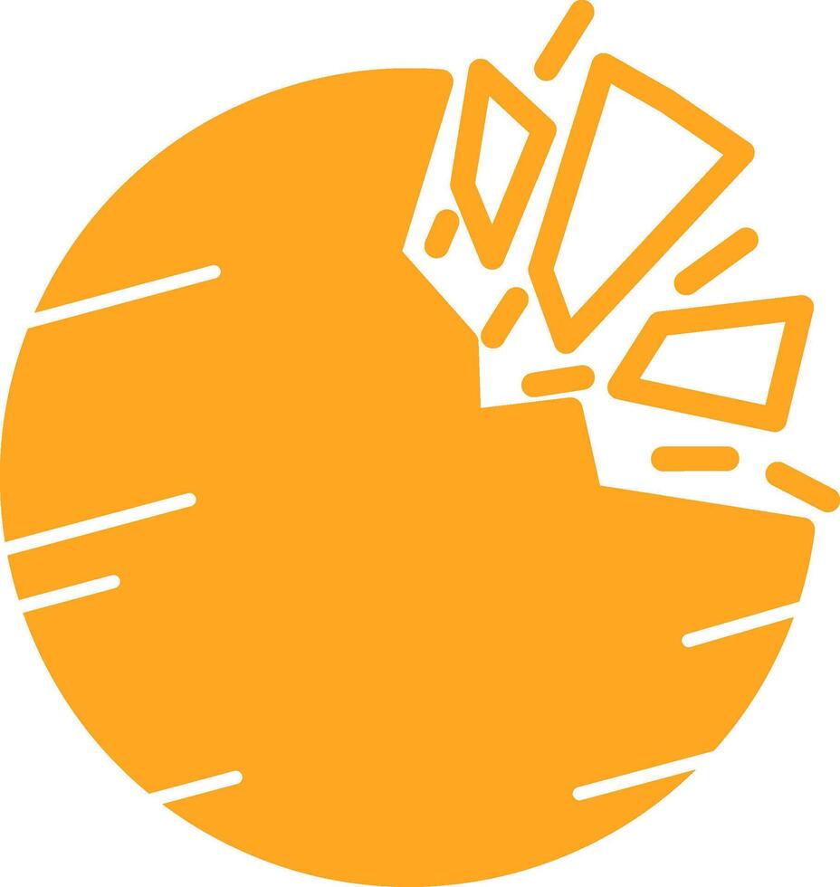 Destroyed Planet Colorful Icon vector