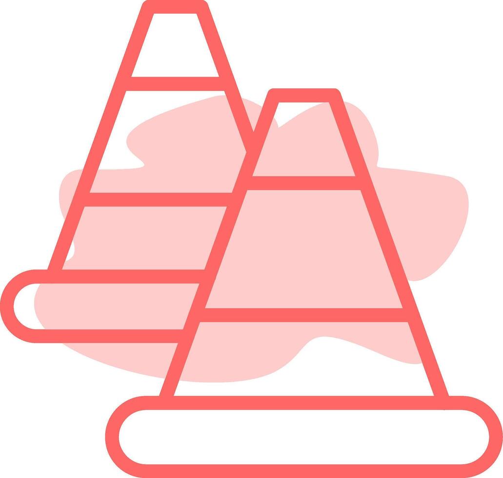 Traffic Cone Colorful Icon vector