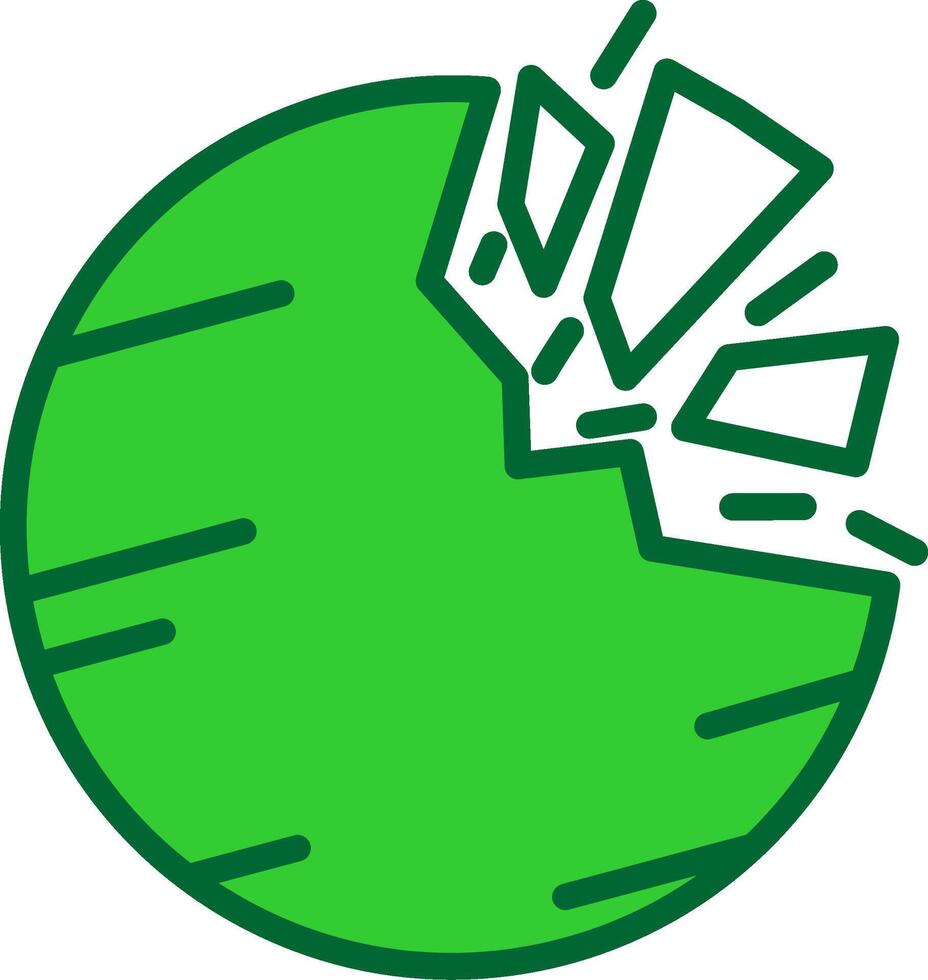 Destroyed Planet Colorful Icon vector