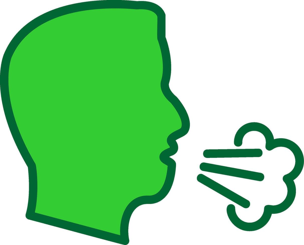 Dry Cough Colorful Icon vector