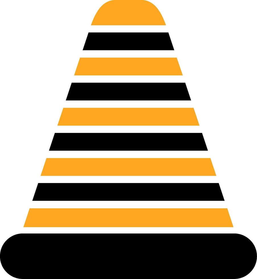 Traffic Cone Colorful Icon vector