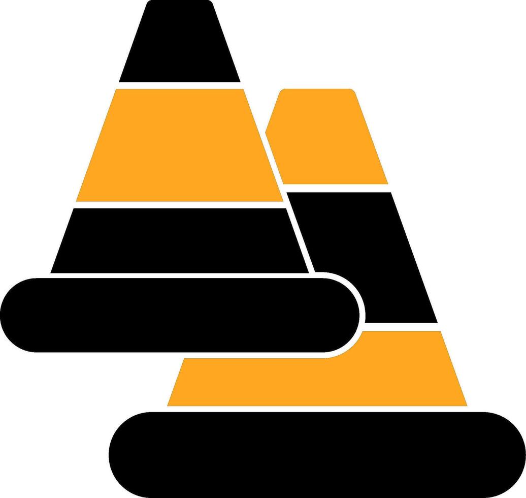 Traffic Cone Colorful Icon vector