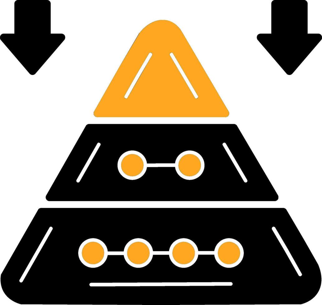 Pyramid Chart Colorful Icon vector