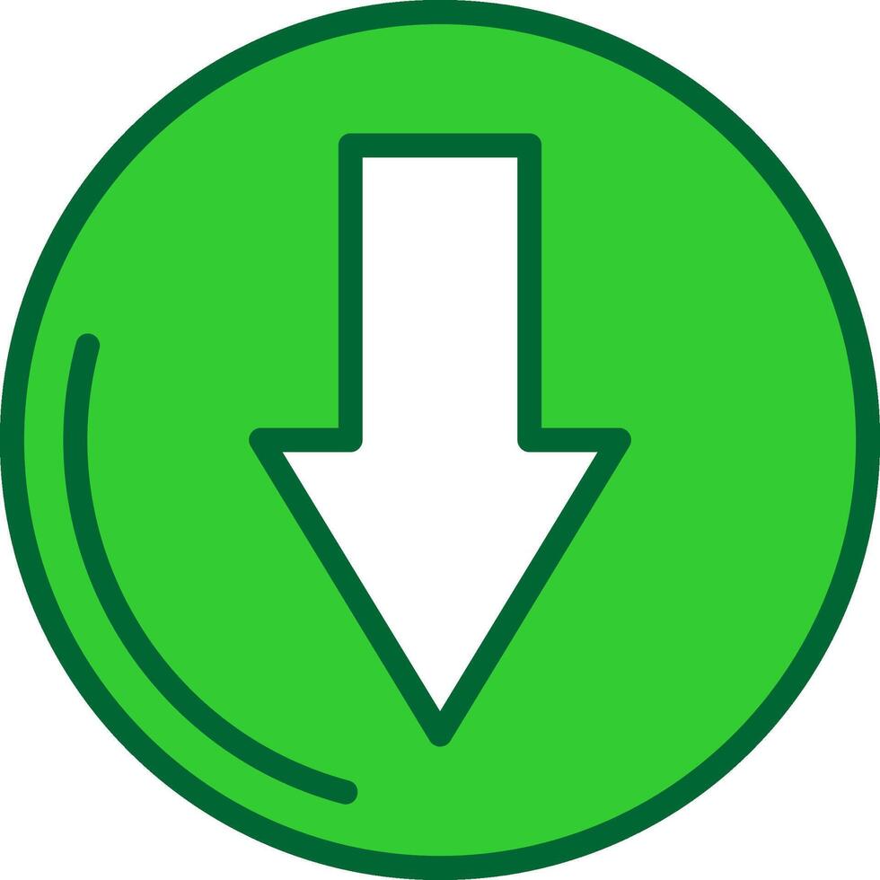 down arrow Colorful Icon vector