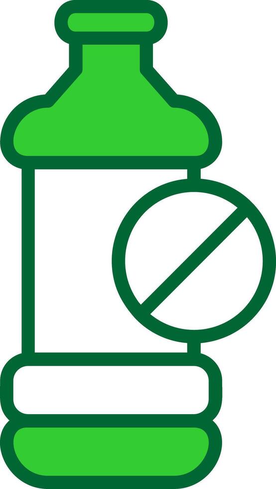 No Plastic Bottle Colorful Icon vector
