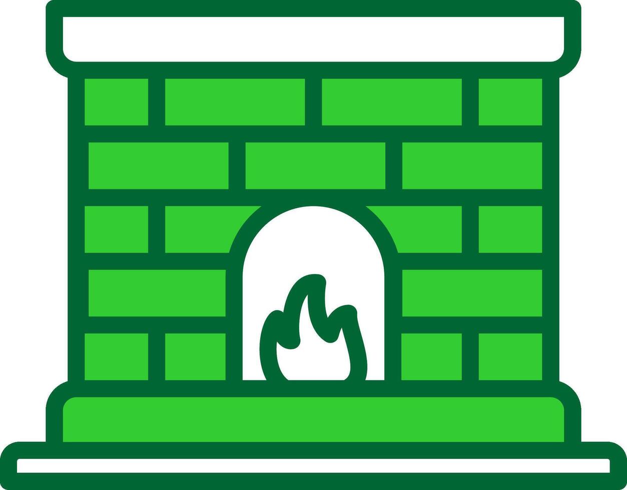 Fireplace Colorful Icon vector