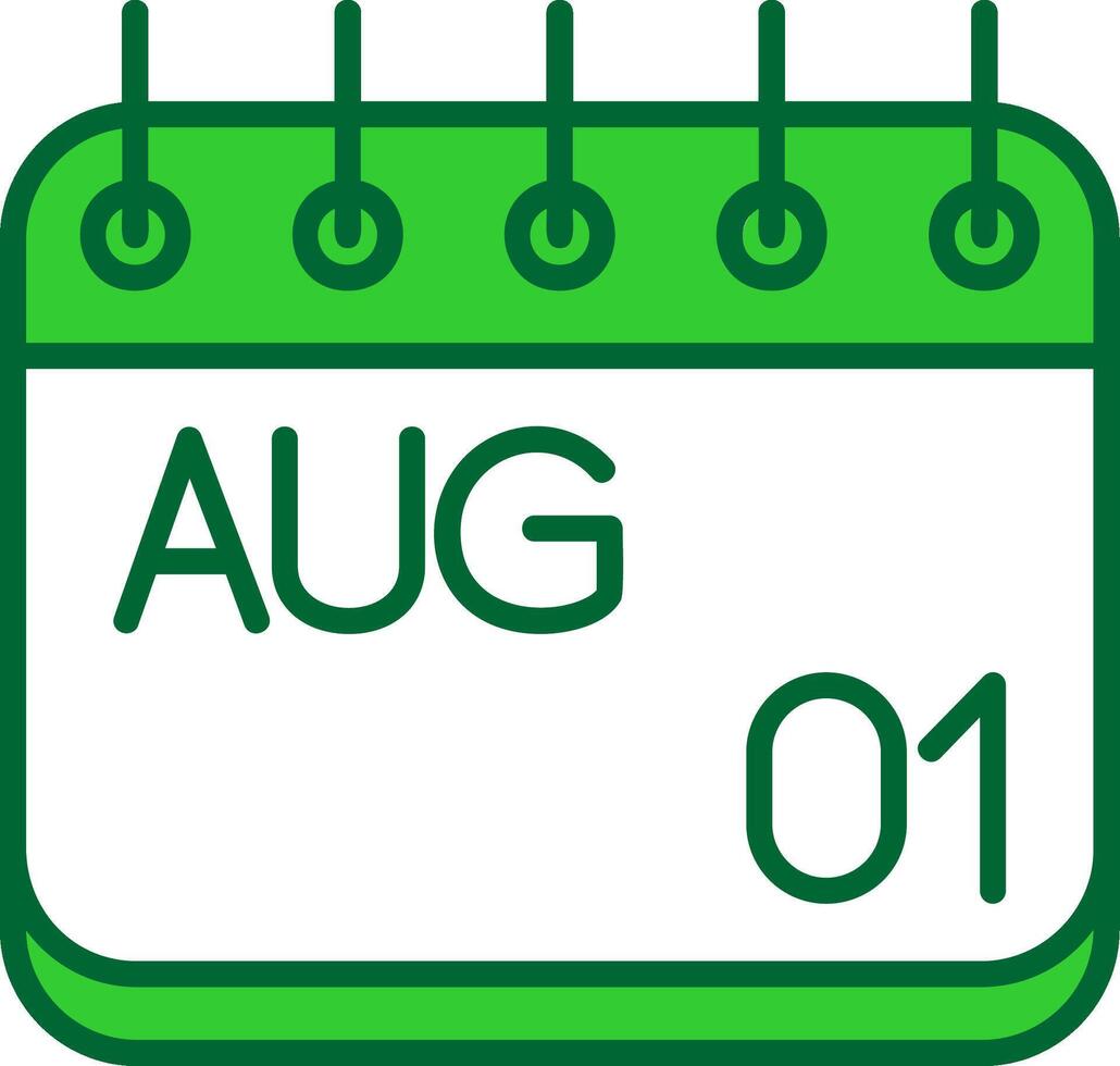 August Colorful Icon vector