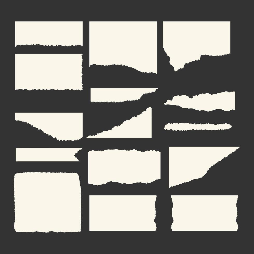 Torn paper pieces graphic element vector