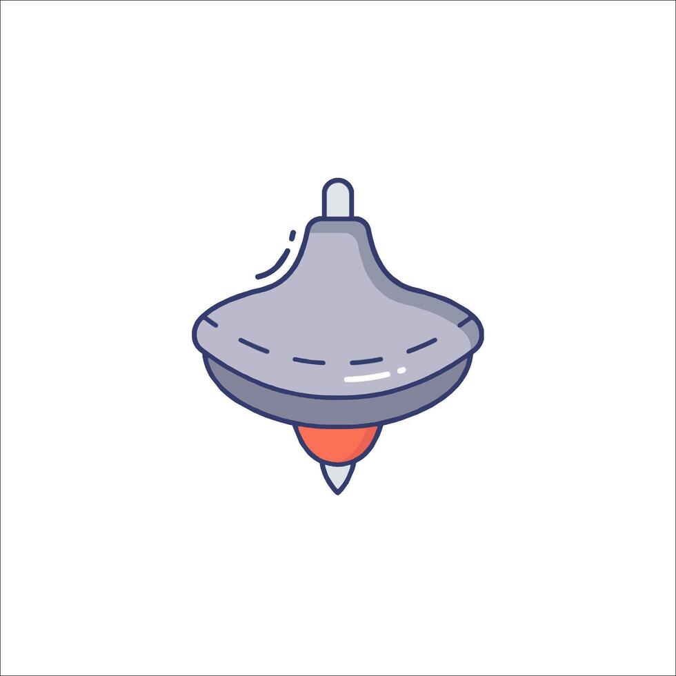A flying object with a red dot on it vector