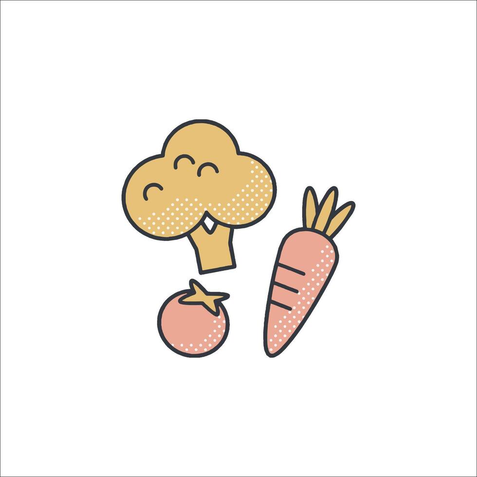 Vegetables icon in line art style vector