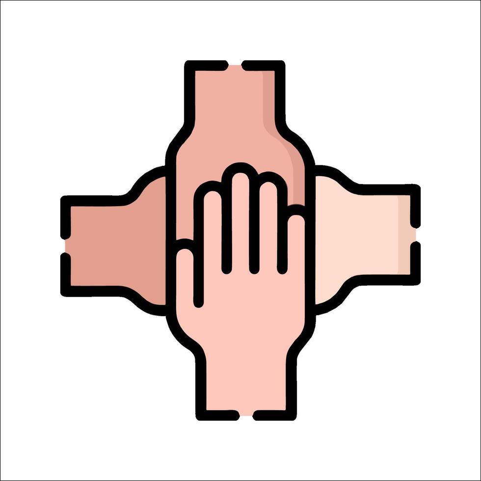 Hands together icon illustration vector