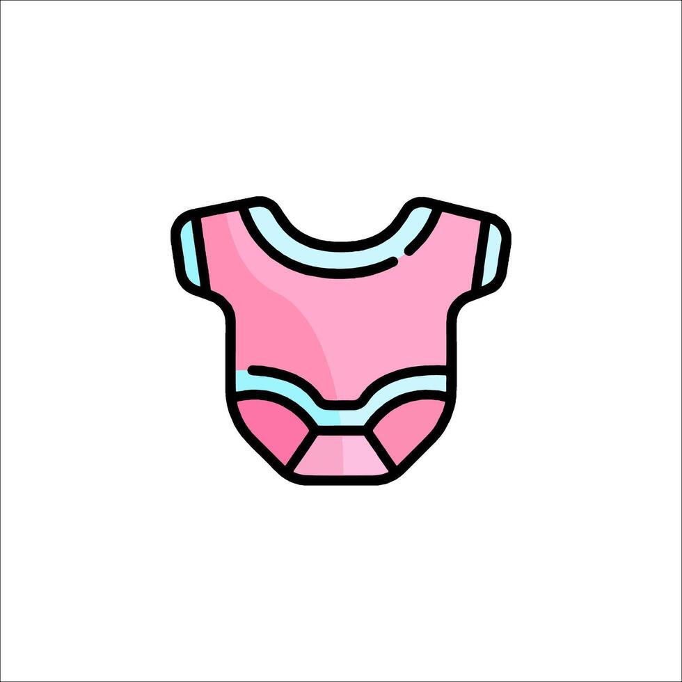 A pink bodysuit icon on a white background vector