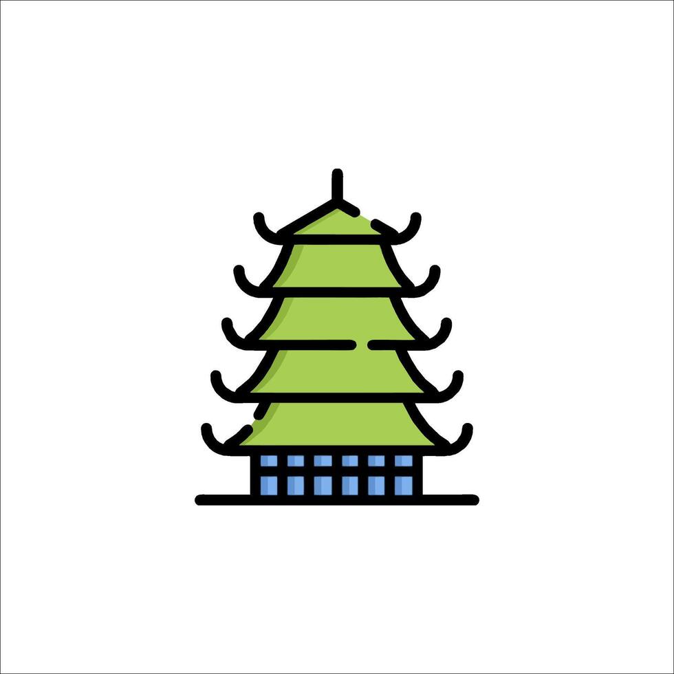 A chinese pagoda icon in a line style vector