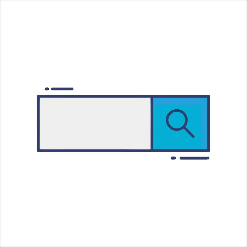 A blue magnifying glass icon on a white background vector