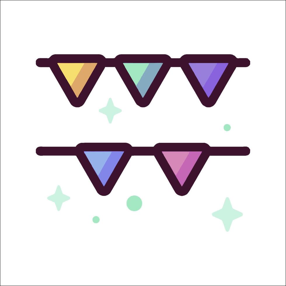 A rainbow flag with a star on it vector