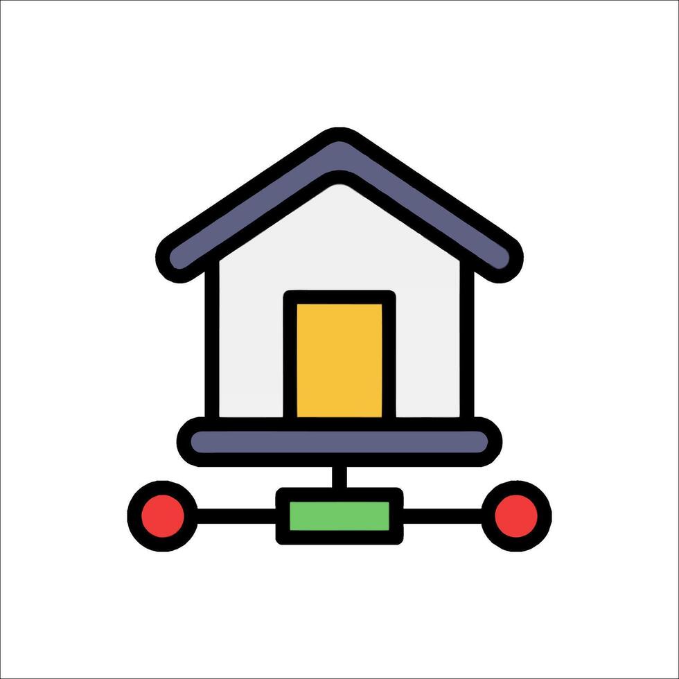 A house with a red dot on it vector