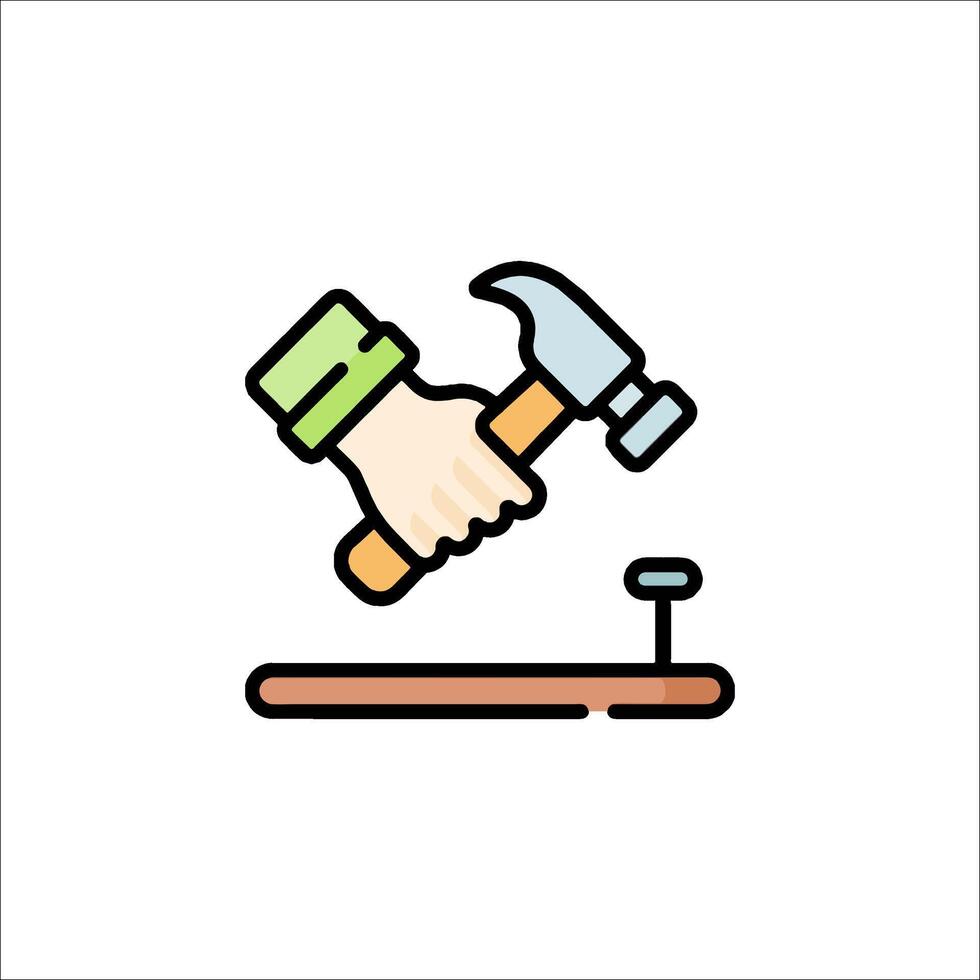 Hand hammer icon vector