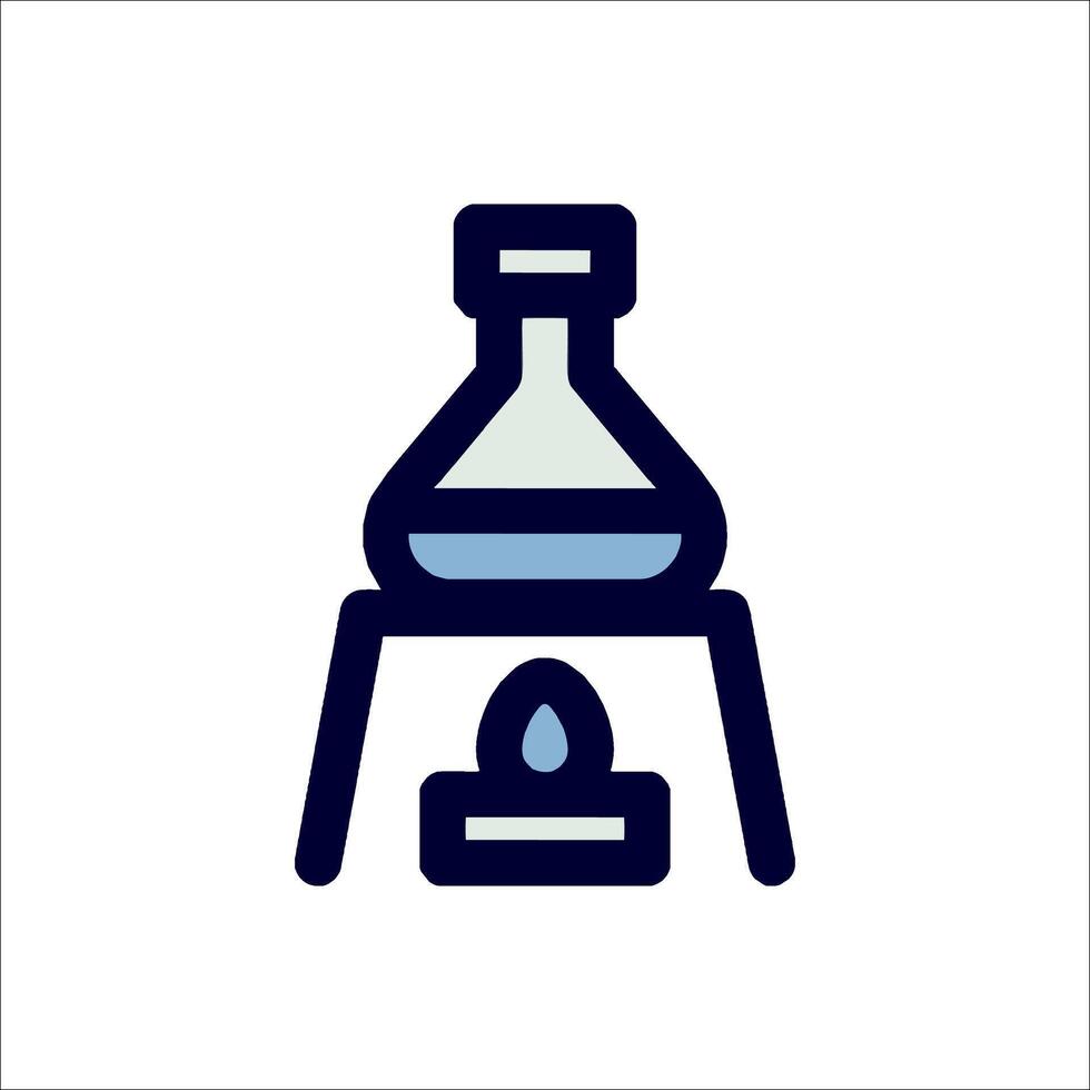 A laboratory flask with a candle on top vector