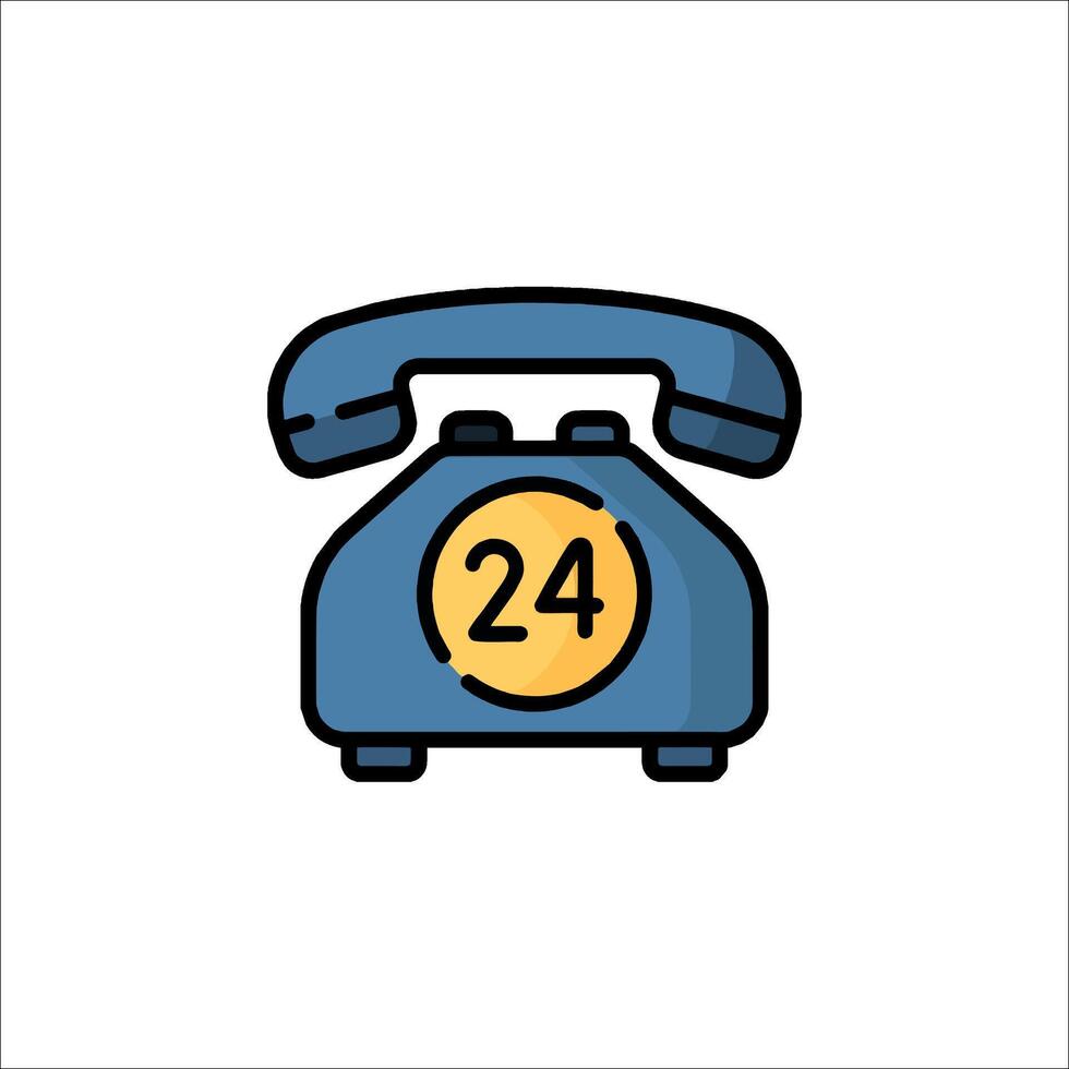 A telephone with the number 24 on it vector