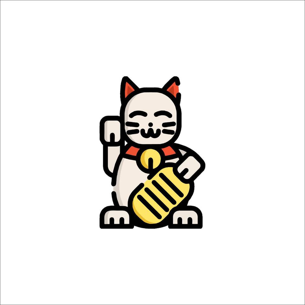 Maneki neko cat logo vector
