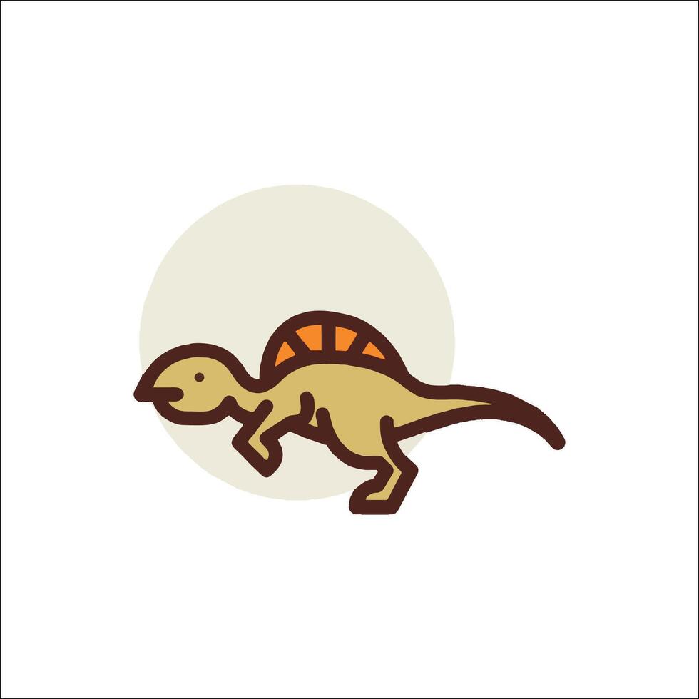 A dinosaur icon with a white background vector