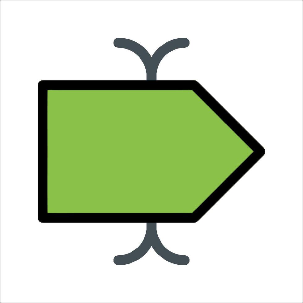 A green arrow pointing to the right vector
