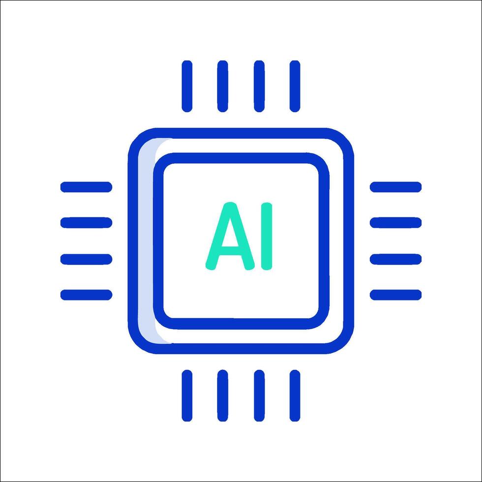 Ai chip icon illustration vector