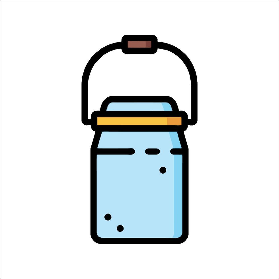 A jar with a lid on it, with a handle vector
