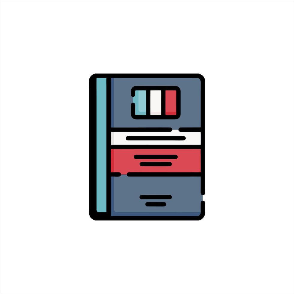 A book with a red, blue and white flag on it vector