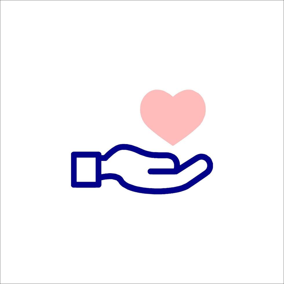 A hand holding a heart icon vector