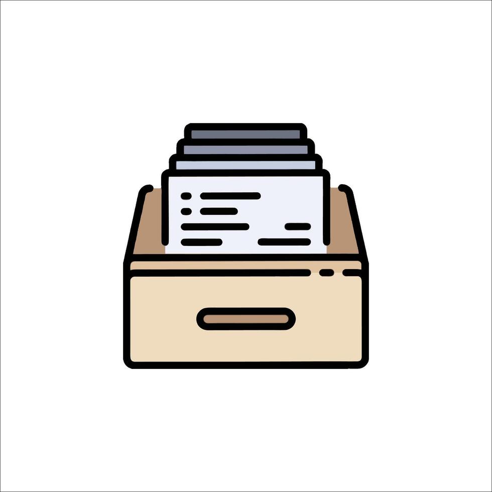 A file box with papers inside on a white background vector