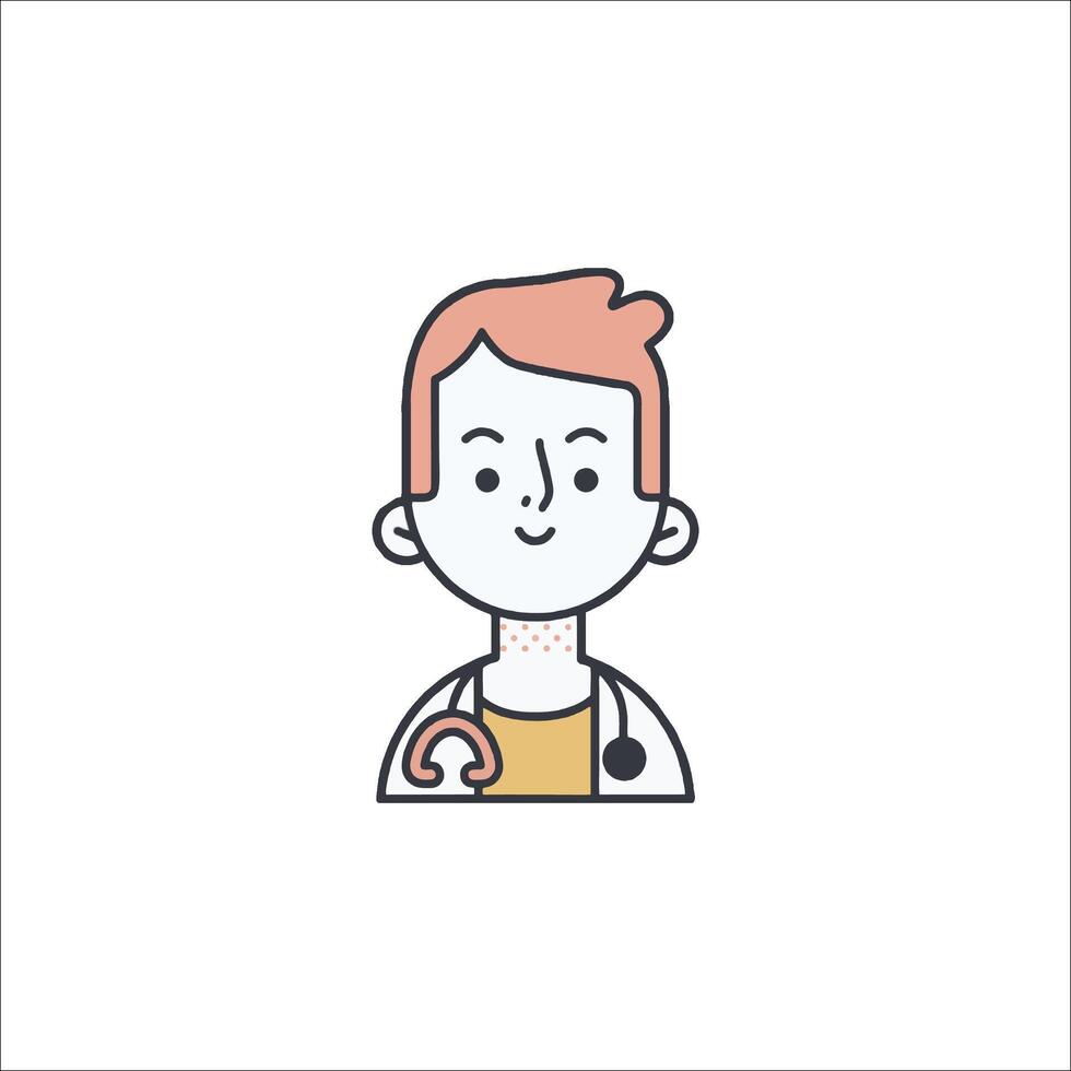 A doctor's face with a stethoscope vector