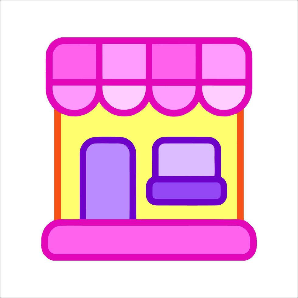 A pink and purple store icon vector