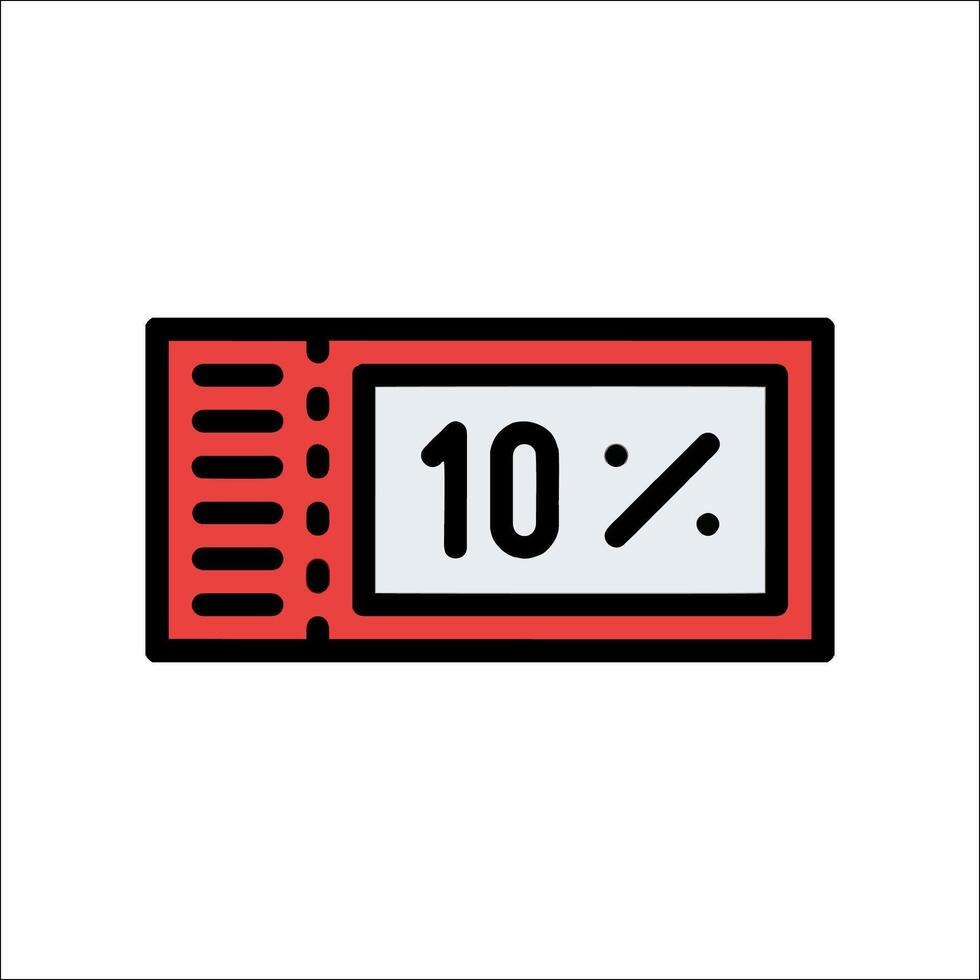 A ticket icon with 10 percent off vector