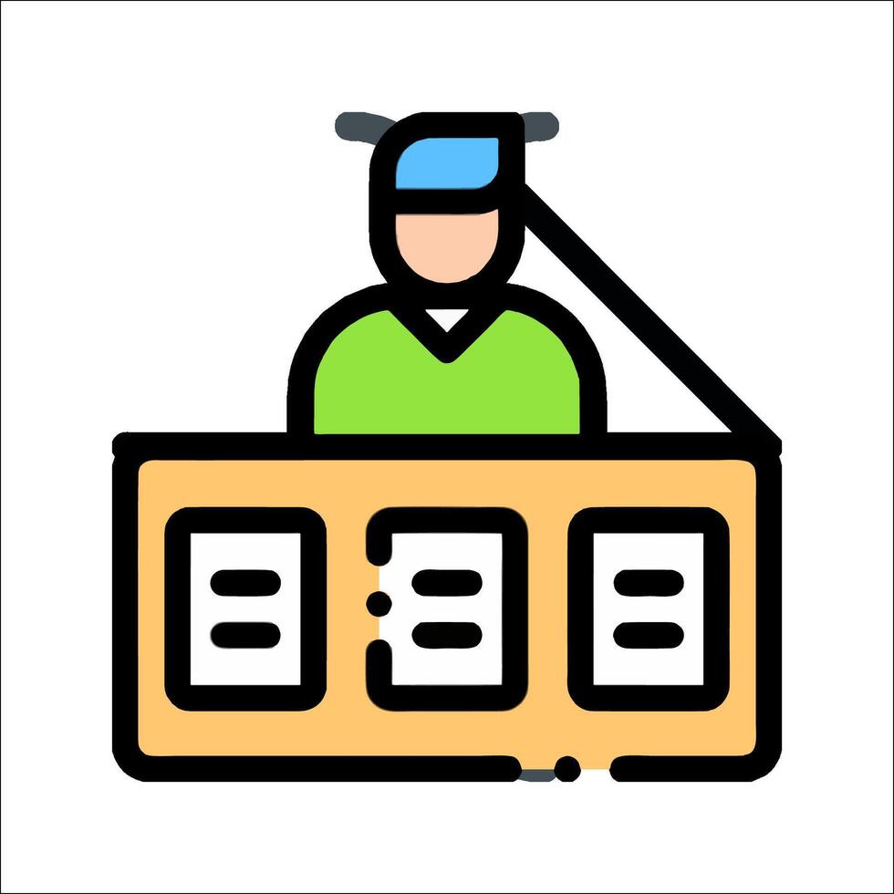 A person sitting at a desk with a computer vector