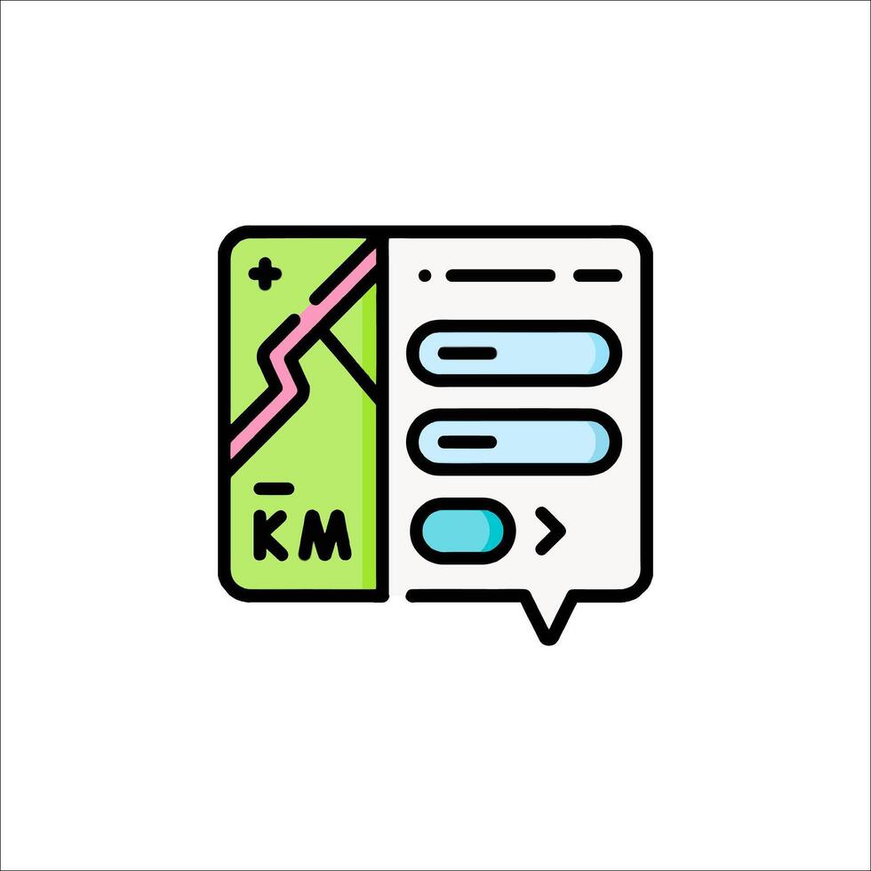 Km tracker icon illustration vector