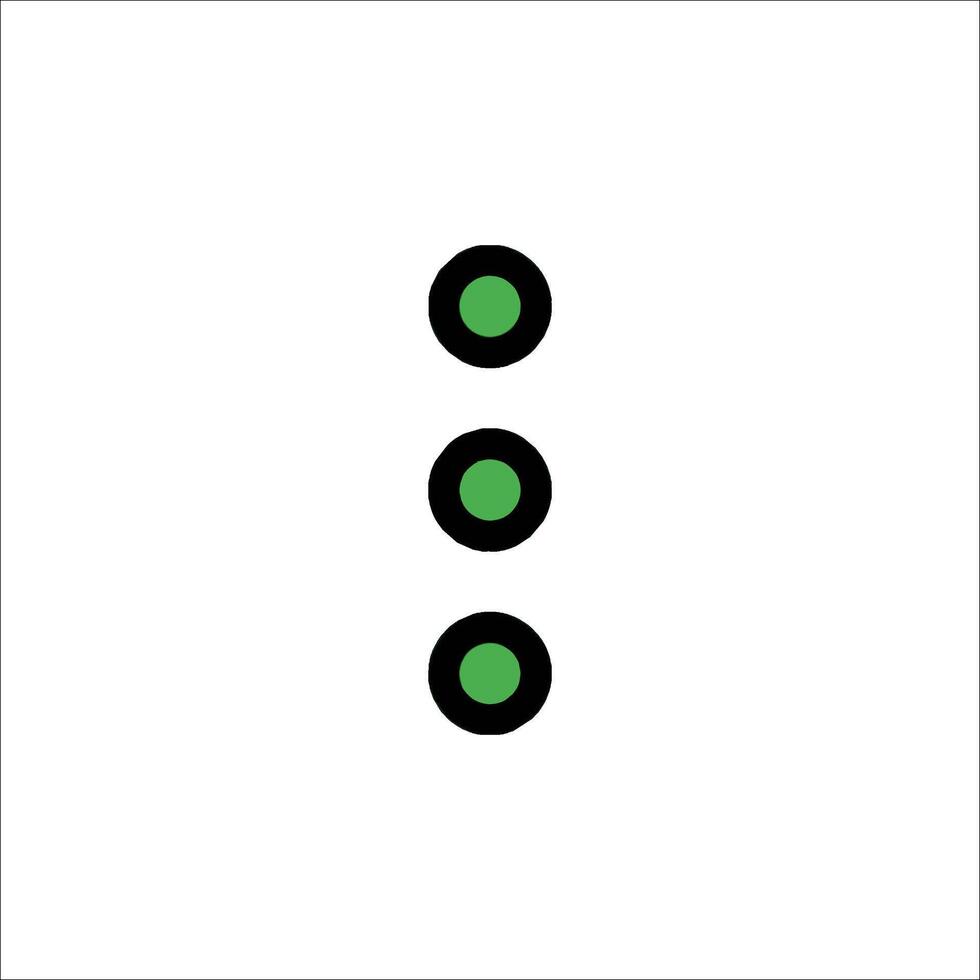 A green circle with three dots on it vector