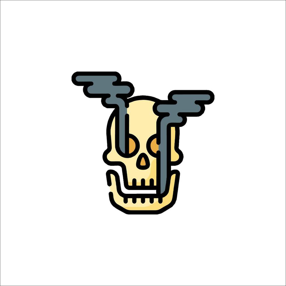A skull with smoke coming out of its mouth vector