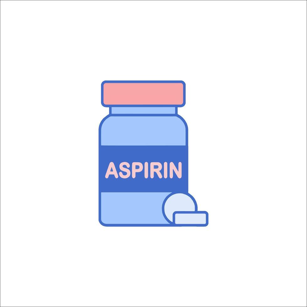Aspirin is a drug that is used to treat pain and inflammation vector