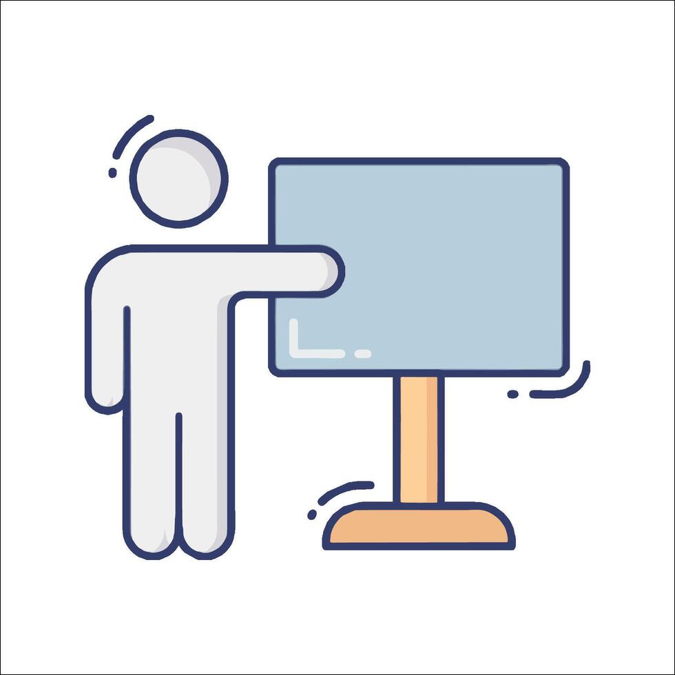 A man pointing at a board with a pointer vector